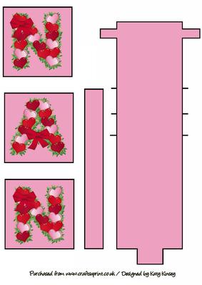 Nan Hearts and Flowers Waterfall Card Sheet