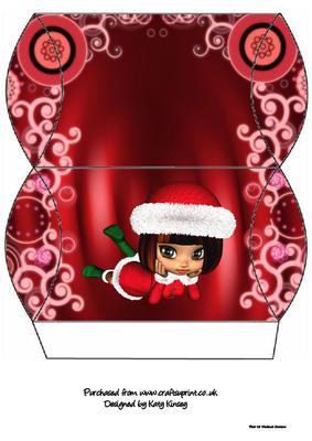 Little Miss Claus Christmas Pillow Gift Box
