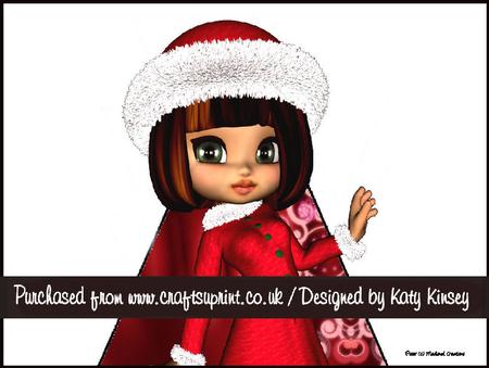 Little Miss Claus Christmas 3D Stand Up Pyramid Card Kit
