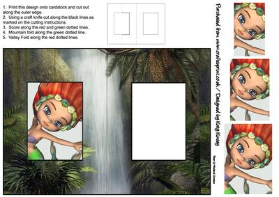 Ariel Mermaid Foldback Card with Simple Pyramage