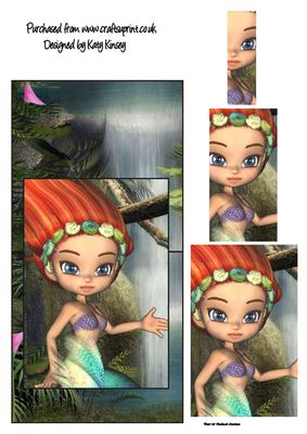 Ariel Mermaid Over the Edge Card with Simple Pyramage