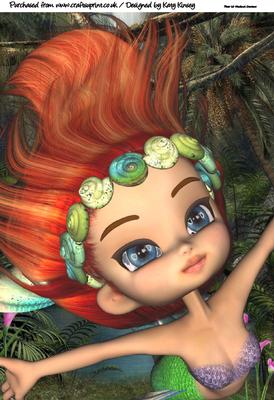 Ariel Mermaid A4 Card Topper
