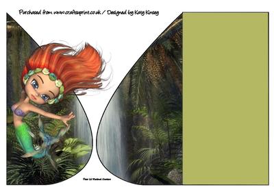 Ariel Mermaid Teardrop Card