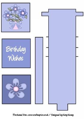 Blooming Lovely in Blue Birthday Wishes Waterfall Card Sheet