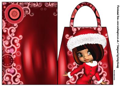Little Miss Claus Christmas Handbag Card