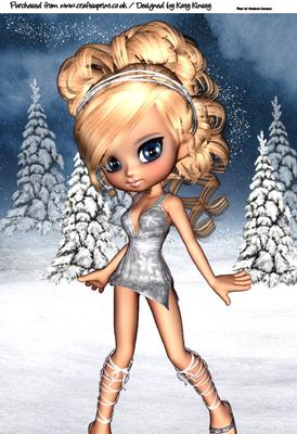 Chione Goddess of Snow A4 Card Topper
