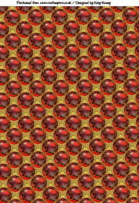Gold and Red Jewel Backing Paper