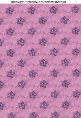 Flowers and Bows in Purple and Pink Backing Paper