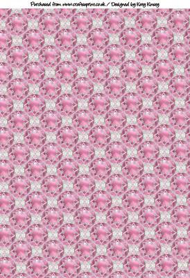 Silver and Pink Jewel Backing Paper