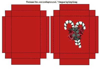Christmas Candy Canes Gift Box with Lid