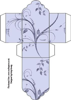 Blue Floral Explosion Tag Gift Box