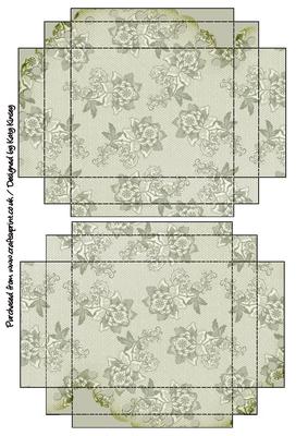 Green Lace Gift Box with Lid