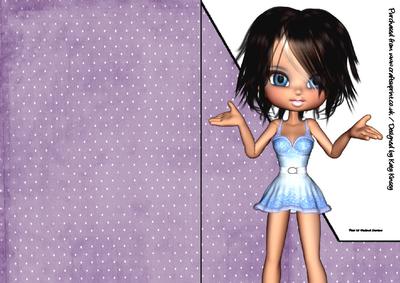 Laura Pixie A5 Shaped Front Print and Fold Card