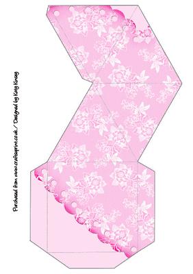 Pink Lace Pyramid Gift Box