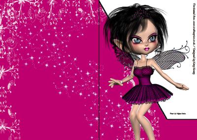 Valerie Fairy A5 Shaped Front Print and Fold Card