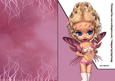 Belinda Fairy A5 Shaped Front Print and Fold Card