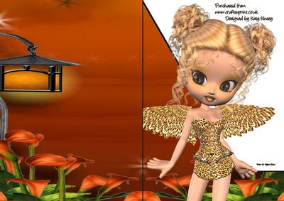 Goldie Fairy A5 Shaped Front Print and Fold Card