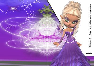 Misty Fairy A5 Shaped Front Print and Fold Card
