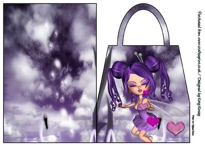 Pansy Fairy Handbag Card