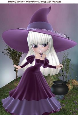 Velvet Witch A4 Card Topper