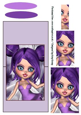 Pansy Fairy Over the Edge Card with Simple Pyramage