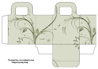 Green Floral Explosion Gift Bag
