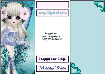 Petunia Fairy Dl Card Topper and Insert
