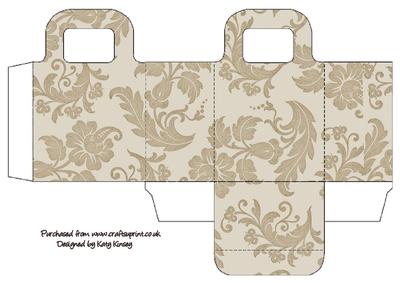 Cream Brocade Gift Bag