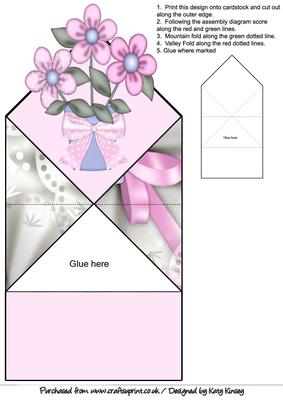 Blooming Lovely in Pink and Blue Pop Up Spring Card