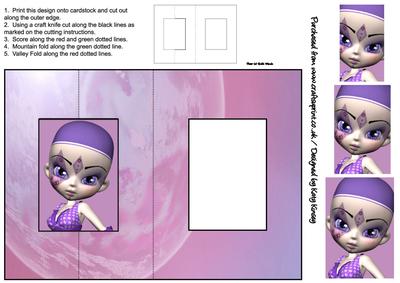 Quinn Harlequin Foldback Card with Simple Pyramage