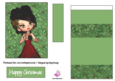 Princess Poinsettia Christmas Easel Card