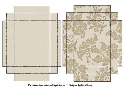 Cream Brocade Gift Box with Lid