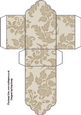 Cream Brocade Tag Gift Box