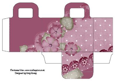 Burgundy and Pink Flowers Gift Bag