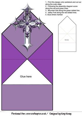 Gothic Cross in Purple Pop Up Spring Card