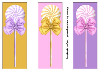Set of Three Lollipop Bookmark Toppers
