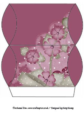 Burgundy and Pink Flowers Pillow Gift Box