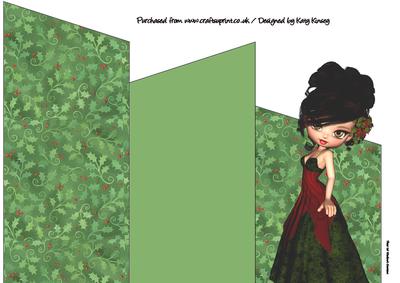 Princess Poinsettia Cascade Card