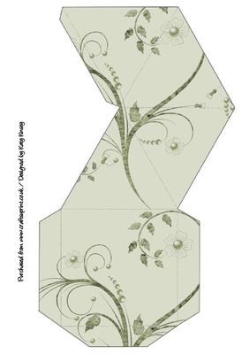 Green Floral Explosion Pyramid Gift Box