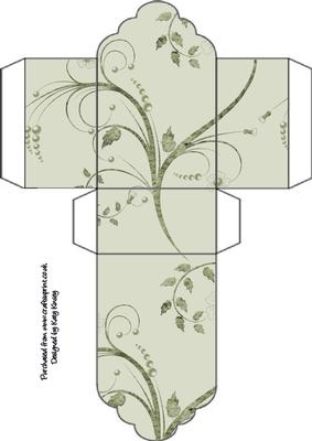 Green Floral Explosion Tag Gift Box