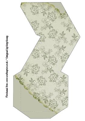 Green Lace Pyramid Gift Box