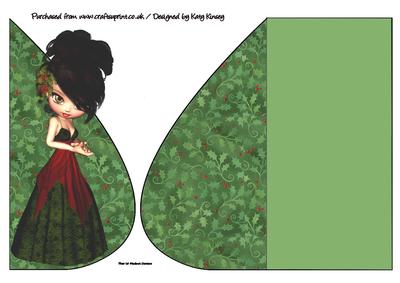 Princess Poinsettia Christmas Teardrop Card