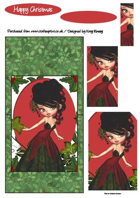 Princess Poinsettia Christmas Over the Edge Card