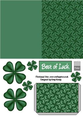 Good Luck Four Leaf Clover Pocket Card