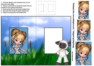 Little Bo Peep Foldback Card with Simple Pyramage