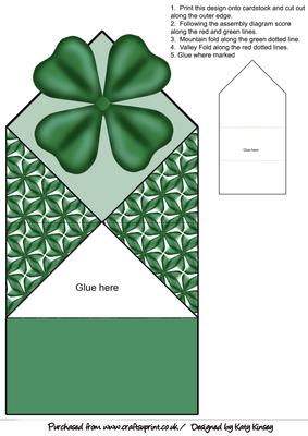 Good Luck 4 Leaf Clover Pop Up Spring Card