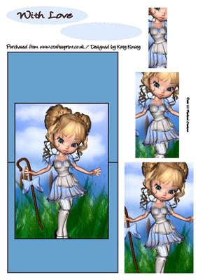 Little Bo Peep Over the Edge Card with Simple Pyramage