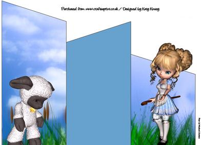 Little Bo Peep Cascade Card