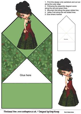 Princess Poinsettia Christmas Pop Up Spring Card