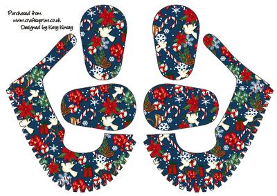 Christmas Jumble 3D Baby Shoes in Blue